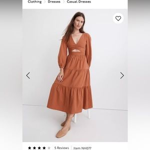 Madewell Crepe Cutout Midi Dress